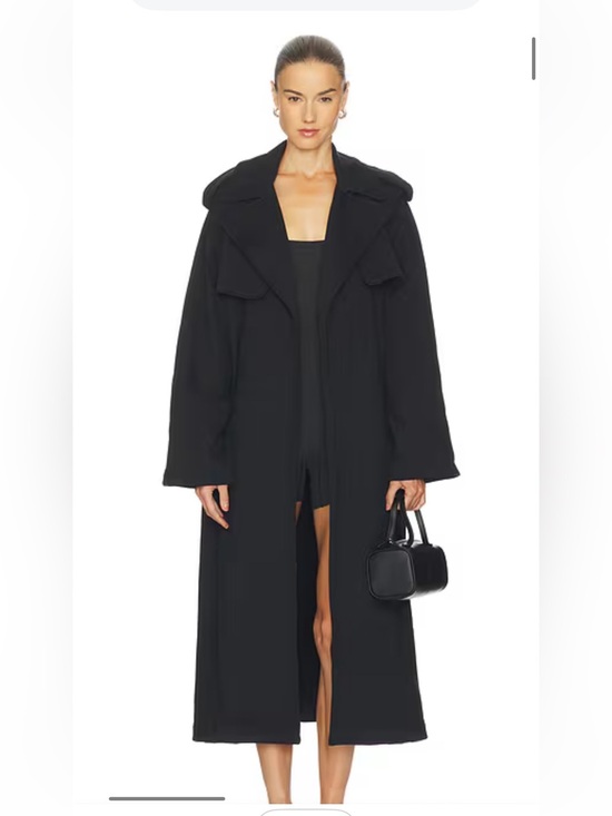 SKIMS Jackets & Blazers - SKIMS Boyfriend Fleece Trench Coat In Black